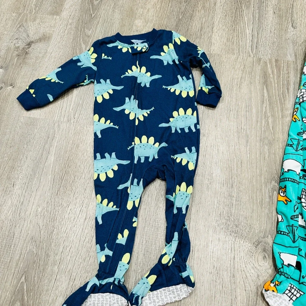 Carters Just One You 18M Baby Boy Footed Pajamas‎ Bundle 3pk Dinosaur Crocodile